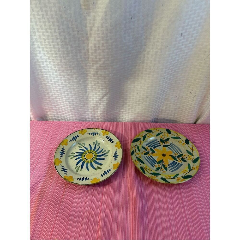 2‎ V. Lamego painted dishes Portugal (Chips on edge)lot